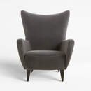 Online Designer Bedroom Elsa Grey Velvet Wingback Chair