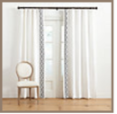 Online Designer Bedroom Embroidered Square Trellis Panels - Set of 2