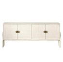 Online Designer Living Room Maya Mid Century White Painted Linen Wood Frame 4 Door Media Cabinet - 72