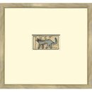 Online Designer Living Room 'Blue Cat - Mennonite Ledger Drawing' - Picture Frame Painting Print on Paper