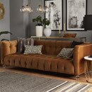 Online Designer Living Room Saffron Cognac Velvet Sofa
