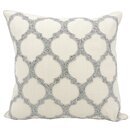 Online Designer Living Room kathy ireland Beaded Lattice Silver Throw Pillow by Nourison (20-Inch X 20-Inch)