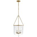Online Designer Bathroom Cambridge Medium Smoke Bell Pendant in Natural Brass with Clear Glass