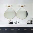 Online Designer Bathroom Irregular Wall Mirror Brass Framed Wall Mirror For Living Room Bedroom Bathroom Entryway Wall Decor 27.8