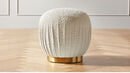 Online Designer Combined Living/Dining PLEATED BOUCLE OTTOMAN-STOOL