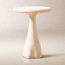 Online Designer Living Room Espira Round Cream Marbled Resin Side Table
