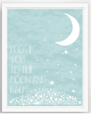 Online Designer Bedroom 'I Love You to the Moon and Back' Paper Print