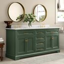 Online Designer Bathroom Currahee 72'' Free-standing Double Bathroom Vanity with Engineered Stone Vanity Top