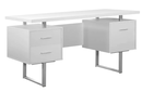 Online Designer Home/Small Office White & Silver Metal 60-inch Computer Desk