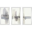 Online Designer Combined Living/Dining 'Improvisation II Gray' Framed Painting Print Multi-Piece Image on Glass