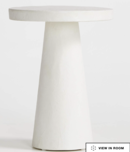 Online Designer Other Willy White Plaster Round Pedestal Side Table by Leanne Ford