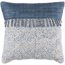 Online Designer Combined Living/Dining LOLA Block Printed Pillow with Fringe