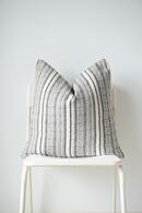 Online Designer Combined Living/Dining White Cream Black Striped Pillow Cover