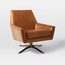 Online Designer Living Room Lucas Leather Swivel Base Chair 
