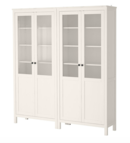 Online Designer Combined Living/Dining HEMNES Storage combination w/glass doors, white stain