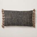 Online Designer Combined Living/Dining Two Tone Chunky Linen Tassels Pillow Cover