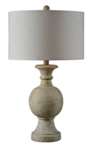 Online Designer Living Room Forty West Ellis Natural Carved Faux Stone Table Lamp