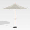 Online Designer Patio 9' Round Sunbrella ® Silver Patio Umbrella with Tilt Faux Wood Frame