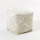 Online Designer Bedroom Pieced + Patched Cowhide Pouf - Square