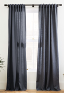 Online Designer Living Room European Flax Linen Curtain-Graphite-Set of 2
