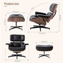 Online Designer Home/Small Office Leanne 34.60'' Wide Genuine Leather Top Grain Leather Swivel Lounge Chair and Ottoman