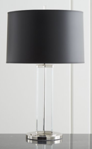 Online Designer Living Room Gleam Crystal/Nickel Black Shade Table Lamp