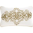 Online Designer Living Room White Gold Accent Pillow