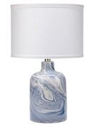 Online Designer Living Room Ayanna Coastal Beach Blue White Swirl Ceramic Table Lamp