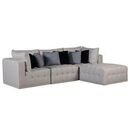 Online Designer Other Reese Modern Classic Grey Upholstered Tufted 4 Piece Sectional Sofa