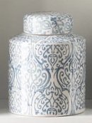 Online Designer Living Room Sabin White/Blue Ceramic Jar