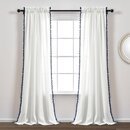 Online Designer Bedroom Brannon Solid Semi-Sheer Rod Pocket Curtain Panel