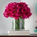 Online Designer Bedroom Magenta Peony Bouquet in Acrylic Water Glass Vase