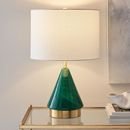 Online Designer Living Room Metalized Glass Table Lamp + USB - Small (Green)