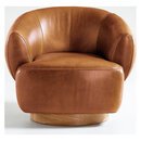 Online Designer Patio Merrick Leather Swivel Chair
