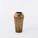 Online Designer Living Room Faceted Metal Vase, Brass
