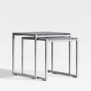 Online Designer Patio Dune Outdoor Nesting Tables with Charcoal Painted Glass Set of Two