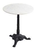 Online Designer Combined Living/Dining Round White Marble And Black Metal Bistro Accent Table