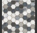Online Designer Bathroom Esker Oxford Gray Hexagon Marble & Glass Tile