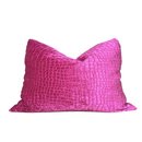 Online Designer Living Room Crocodile Alligator Reptile Pattern Texture Velvet Hot Fuschia Pink Pillow