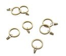 Online Designer Combined Living/Dining Set of 7 Brass Curtain Rings