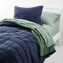 Online Designer Bedroom Full/Queen Heathered Jersey Reversible Navy Quilt