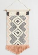 Online Designer Other Coral And Gray Fringed Wall Hanging