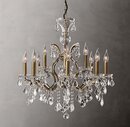 Online Designer Combined Living/Dining 19th C. Rococo Iron & Crystal Round Chandelier 28