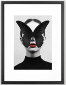 Online Designer Living Room BLACK BUTTERFLY Framed Art Print