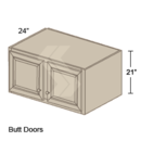 Online Designer Kitchen   RW3621 - Shaker II Maple Bright White Wall Refrigerator Cabinet (2 Butt Door)