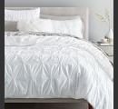 Online Designer Bedroom Organic Cotton Pintuck Duvet Cover 