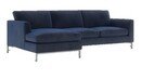 Online Designer Combined Living/Dining Tyson 2-Piece Left Arm Chaise Sectional with Stainless Steel Base