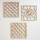 Online Designer Home/Small Office Nathan Carved Wood Wall Panels, Set Of 3