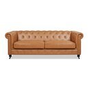 Online Designer Living Room Kreitzer 91'' Faux Leather Rolled Arm Chesterfield Sofa