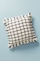 Online Designer Living Room Checked Wool Pillow 